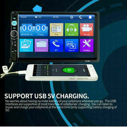 AUX Car MP5 Player  Double 2DIN Bluetooth Touch Screen Stereo Radio USB Camera