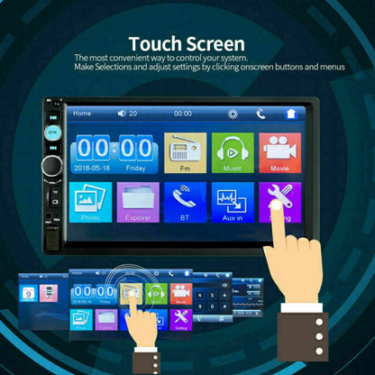 AUX Car MP5 Player  Double 2DIN Bluetooth Touch Screen Stereo Radio USB Camera